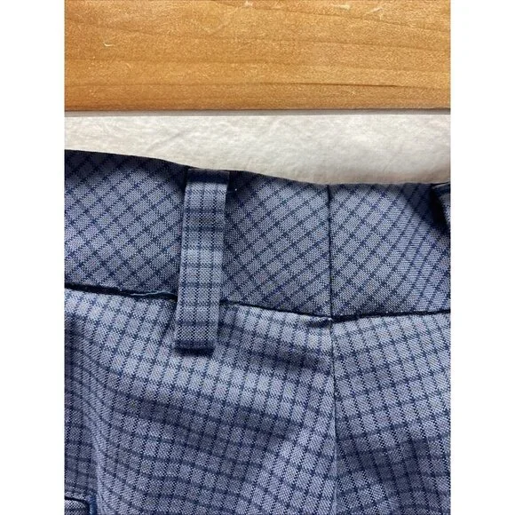 Brooks Brothers slacks Pants Mens 38x30 Clark Blue micro Plaid Stretch Career